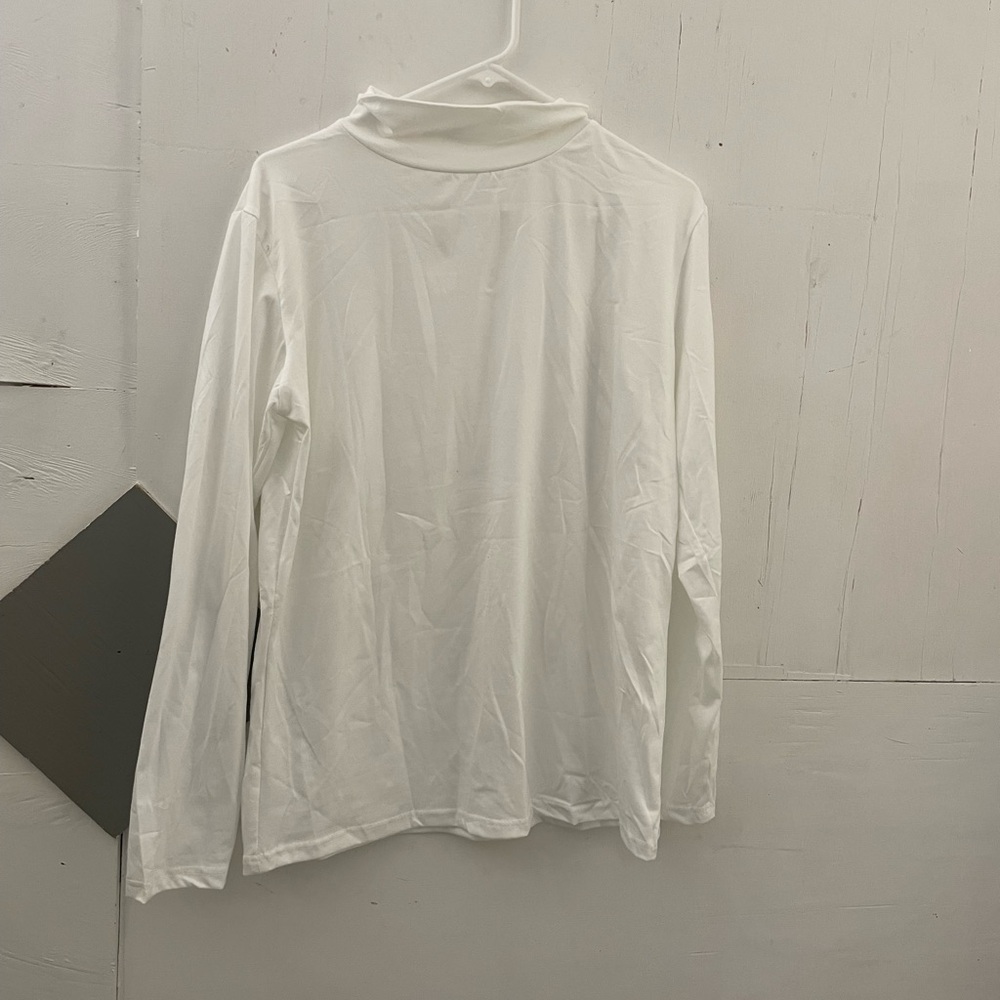 Classic White Turtleneck Long-sleeve